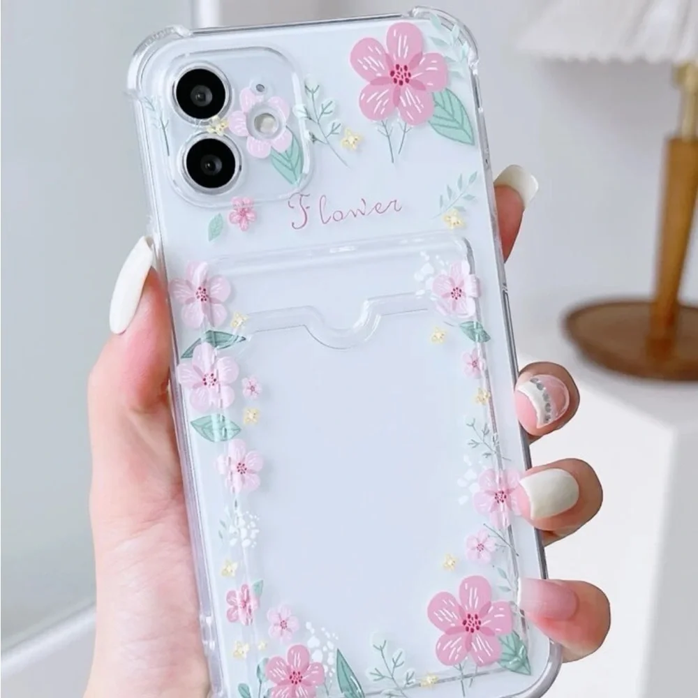 ⚠️Clearance🌸iPhone 13/Pro/Pro Max/Mini Cute Floral iPhone Case With Card Slot - Picture 2 of 4